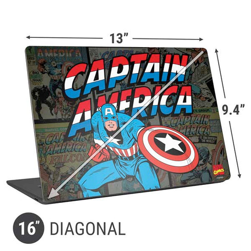 Marvel Classic Comics Captain America Vintage Universal Laptop 16in (13 x 9.4in) Skin